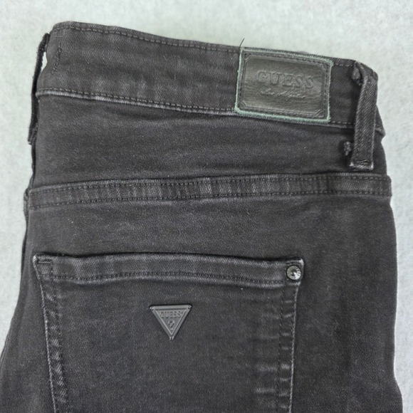 Guess Los Angeles Floral Embroidered Denim Jean Shorts Women's Size 28 Black‎ - Picture 8 of 15